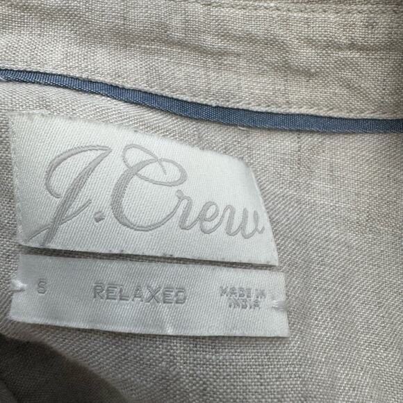 JCREW Baird McNutt Irish Linen Button-Up Shirt Lightweight Preppy Neutral Small - Picture 12 of 14